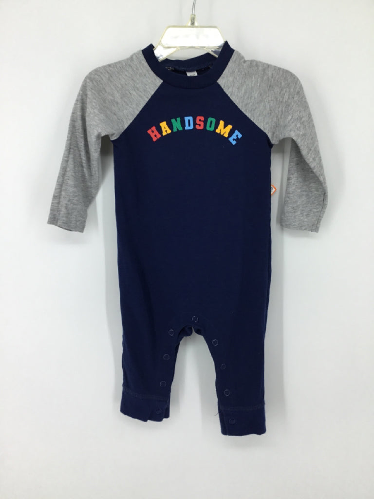 okie dokie Child Size 9 Months Navy screen printed Outfit - boys