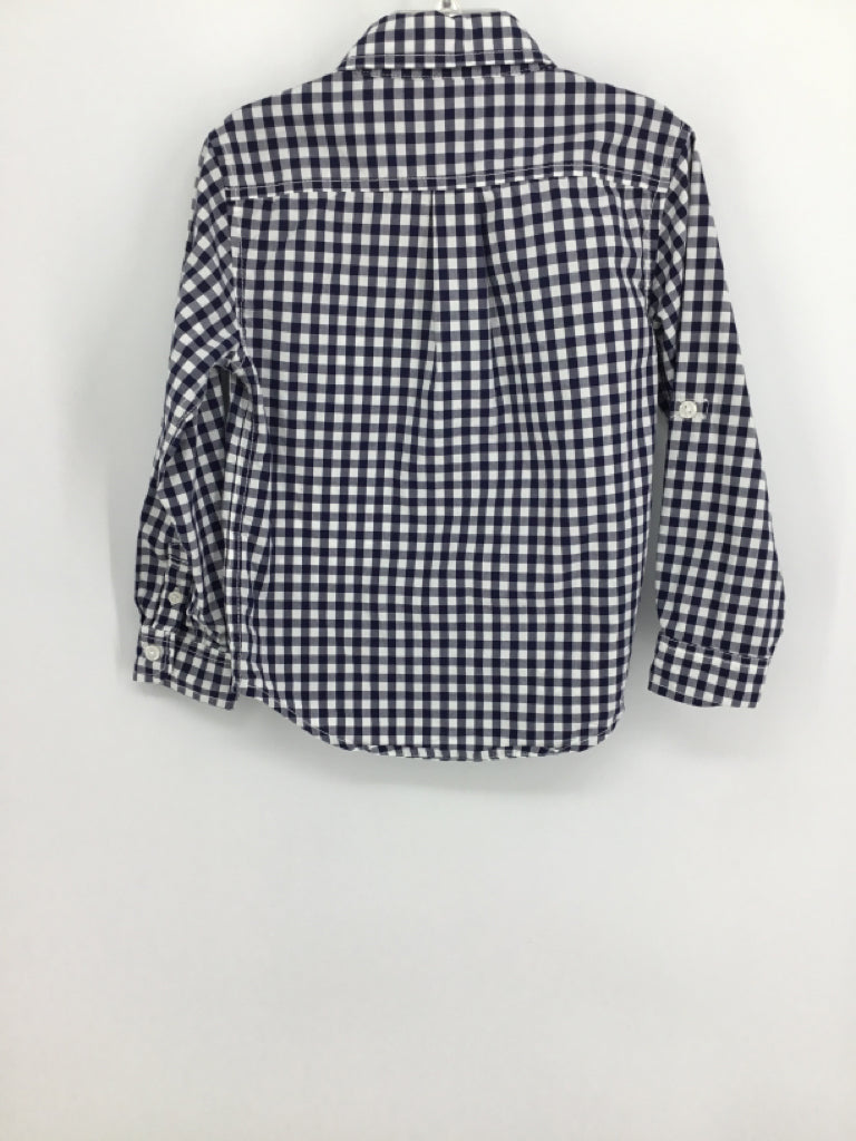 Hope & Henry Child Size 5 Navy Gingham Shirt - boys