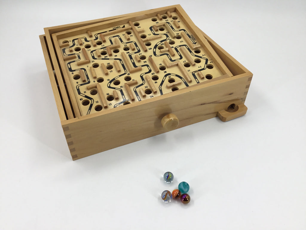 Wooden Labyrinth Marble Maze Game