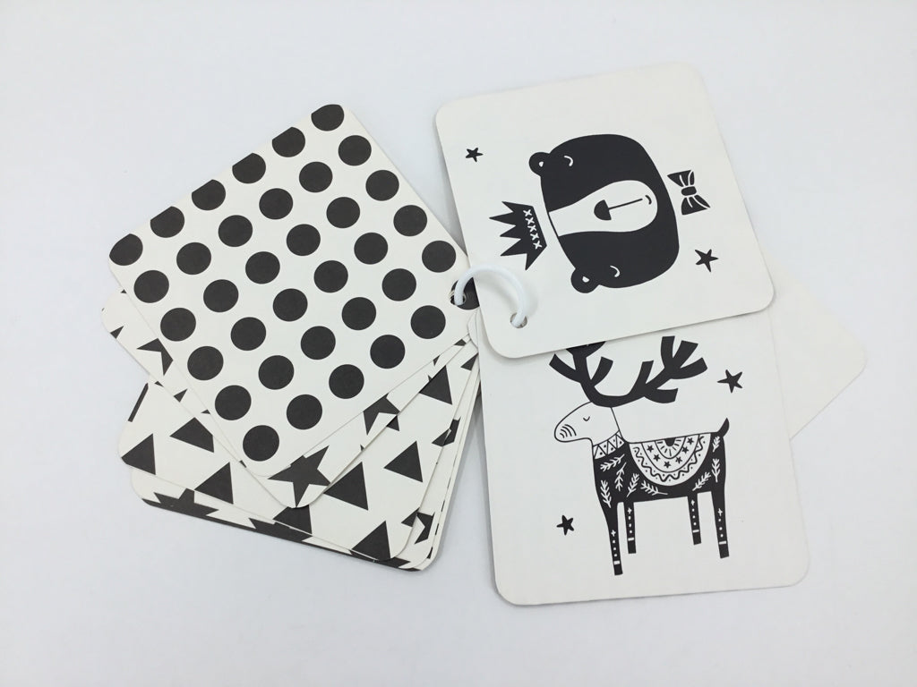 High-Contrast Black-and-White Baby Flashcard Booklet