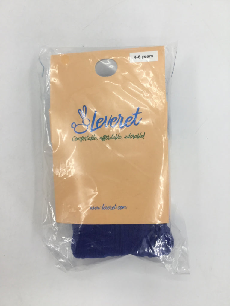 Leveret Child Size 4 Blue Tights - girls