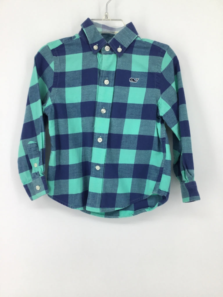 vineyard vines Child Size 2 Blue Gingham Shirt - boys