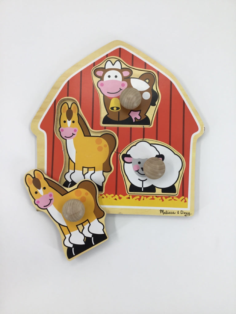 Melissa & Doug Barnyard Animals Jumbo Knob Puzzle