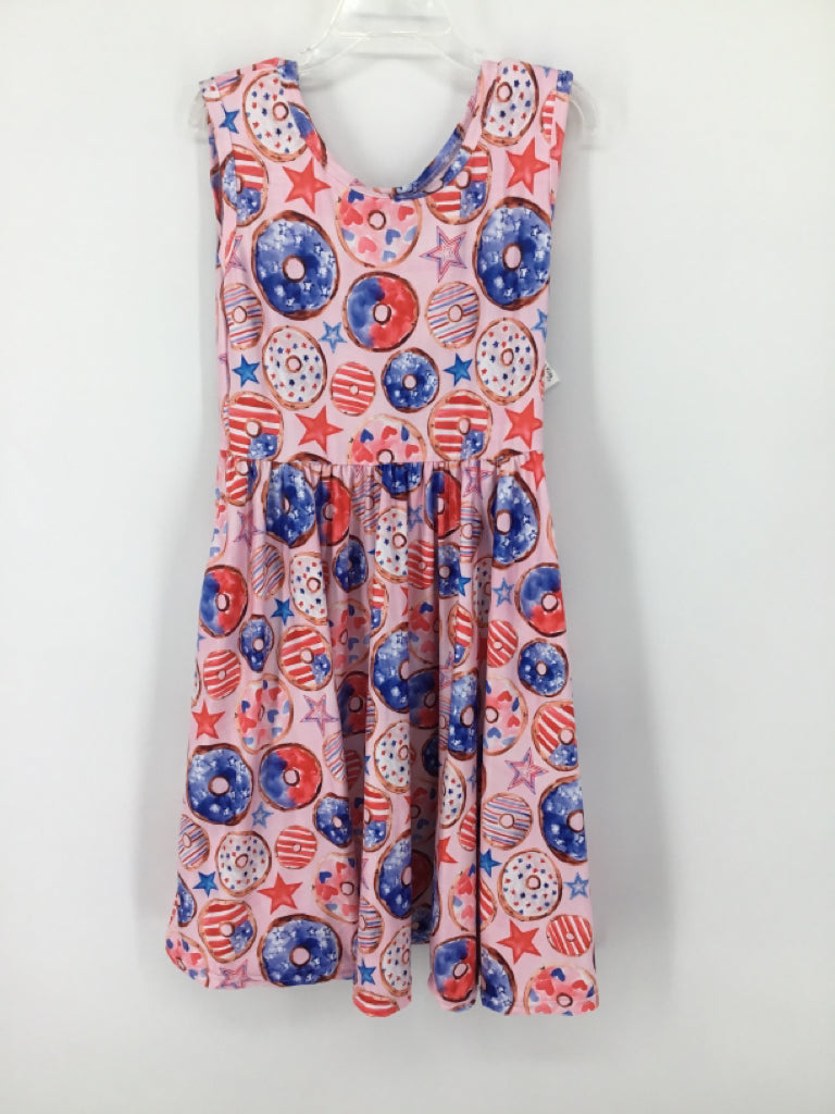 The Sister Shop Child Size 7 Pink Stars & Stripes Dress