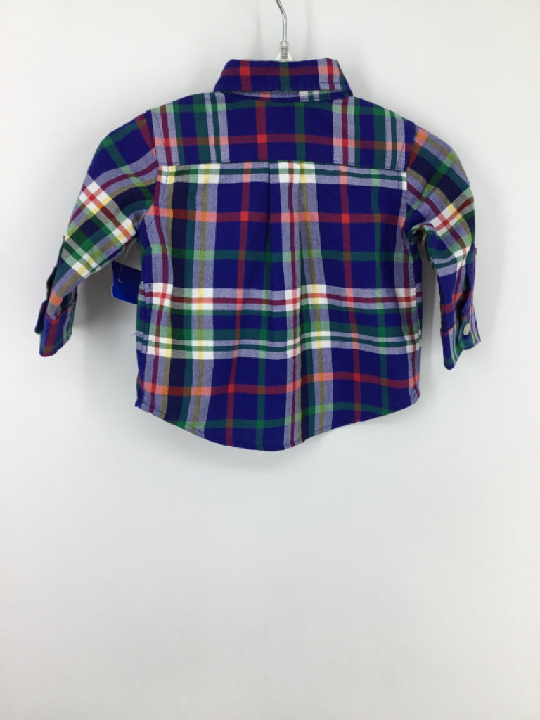 Ralph Lauren Child Size 3 Months Blue Plaid Shirt - boys