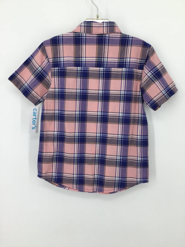 Carter's Child Size 5 Pink Plaid Shirt - boys