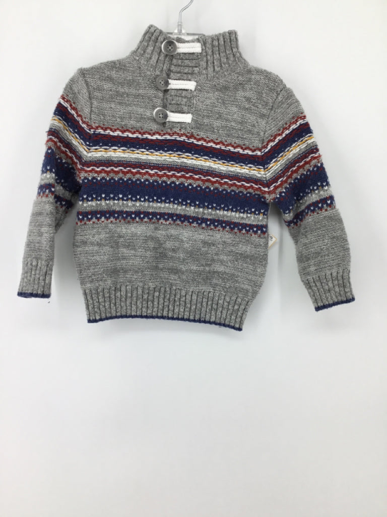 Cat & Jack Child Size 18 Months Gray Print Sweater - boys
