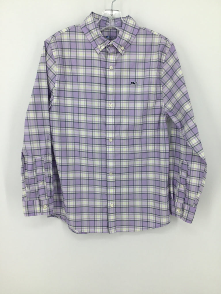 vineyard vines Child Size 8 Purple Plaid Shirt - boys