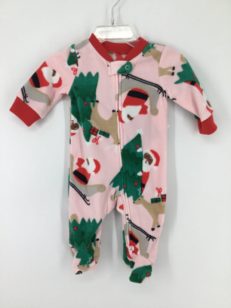 Carter's Child Size 3 Months Pink Christmas Sleeper
