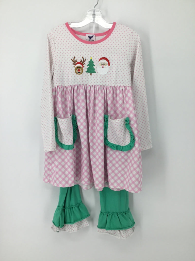 Down By the Bay Child Size 8 Pink Christmas Outfit