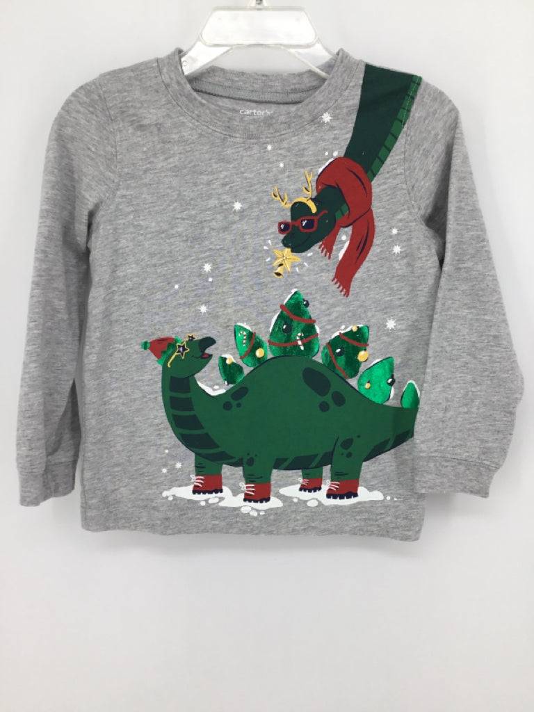 Carter's Child Size 24 Months Gray Christmas T-Shirt