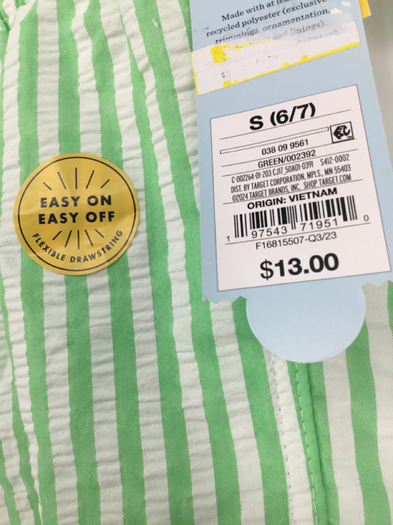 Cat & Jack Child Size 6 Green Stripe Swimwear - boys