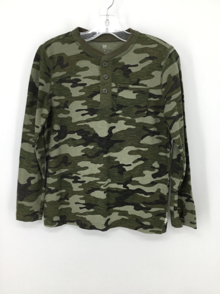 Gap Kids Child Size 8 Green Camoflage Shirt - boys