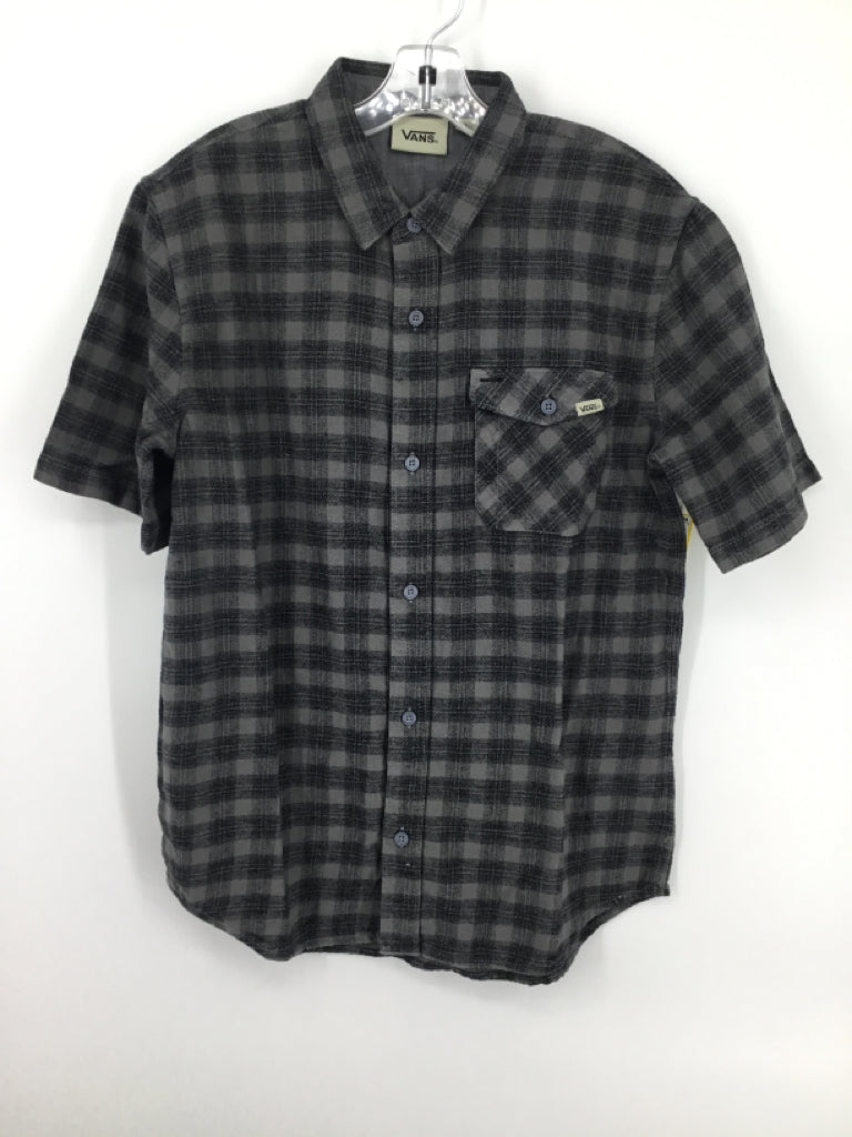 Vans Child Size 10 Gray Plaid Shirt - boys