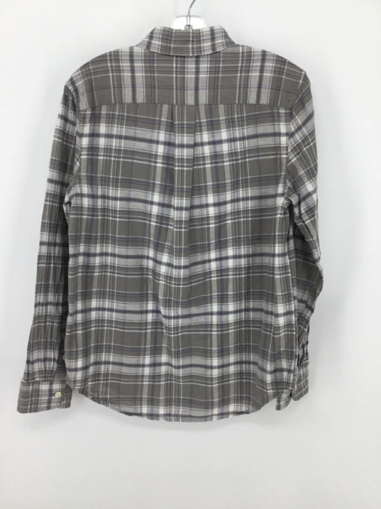 Ralph Lauren Child Size 10 Gray Plaid Shirt - boys