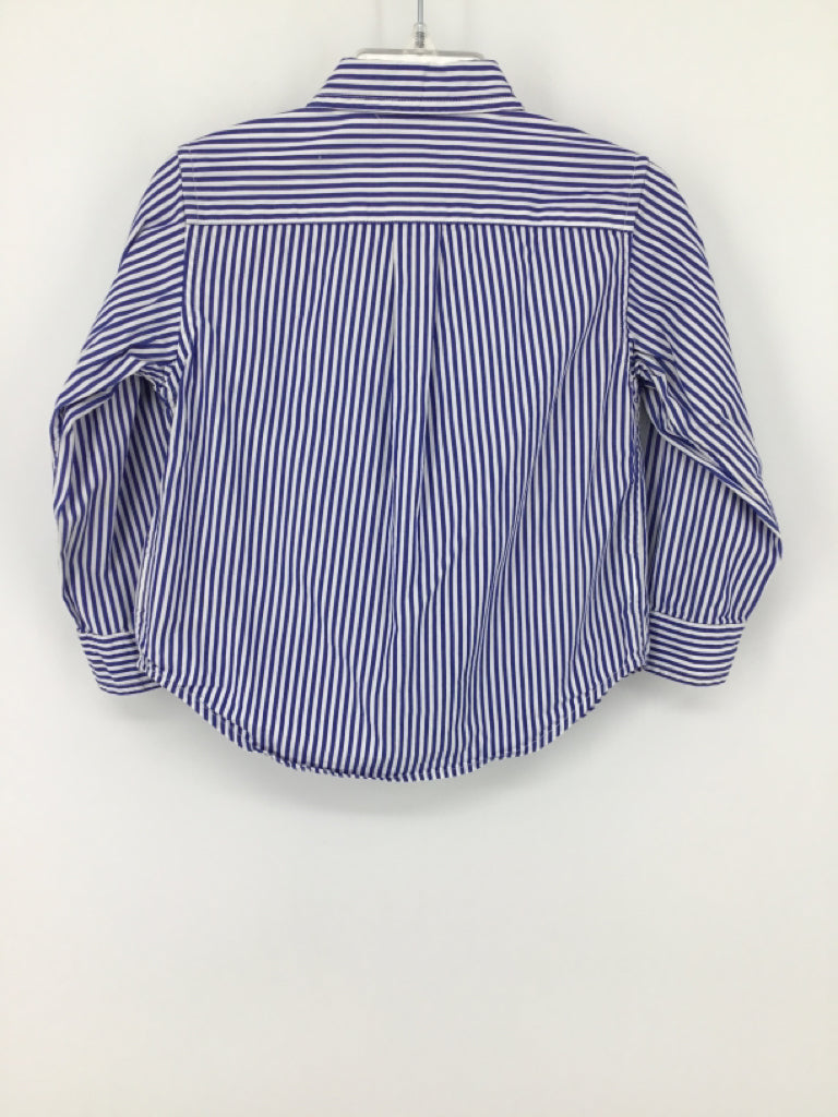 Ralph Lauren Child Size 24 Months Blue Stripe Shirt - boys