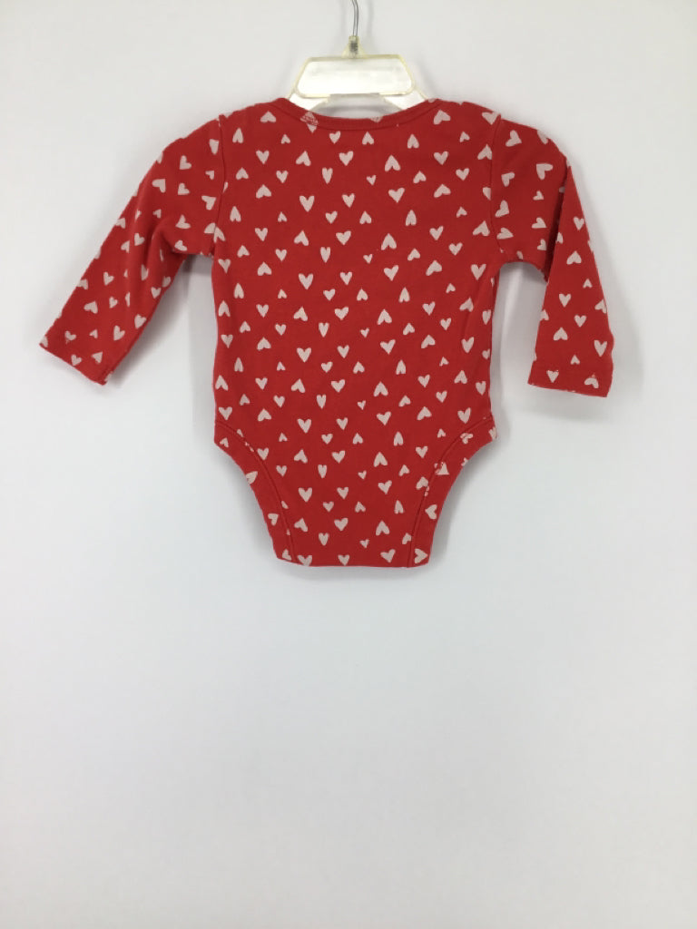Old Navy Child Size 3-6 Months Red Valentine's Day Onesie