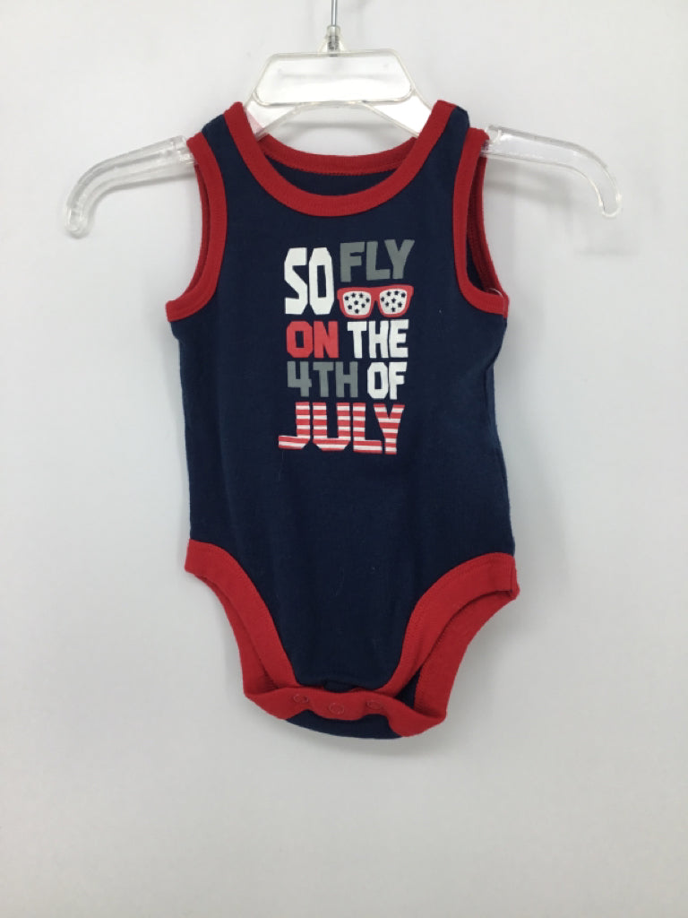 Celebrate! Child Size 0-3 Months Navy Stars & Stripes Onesie