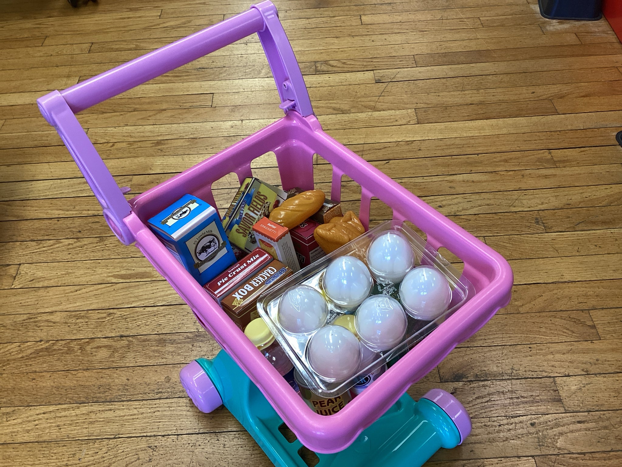 Play Circle by Battat Pink Shopping Day Grocery Cart with Pretend Food