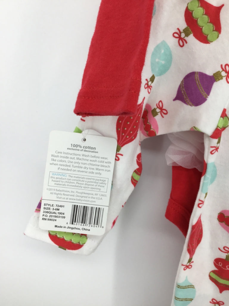 Little Treasure Child Size 3-6 Months Red Christmas Onesie Set
