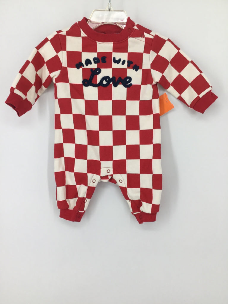 Old Navy Child Size 0-3 Months Red Checkered Outfit - boys