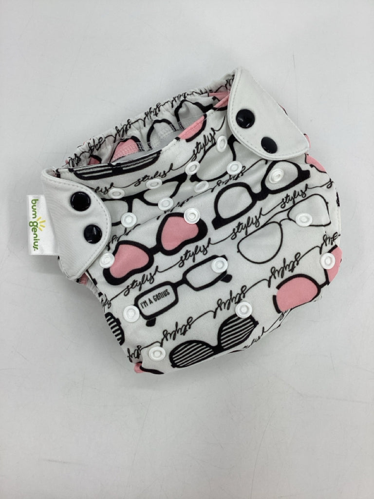 Bum Genius Child Size ONE Pink Print Free Time Cloth Diaper