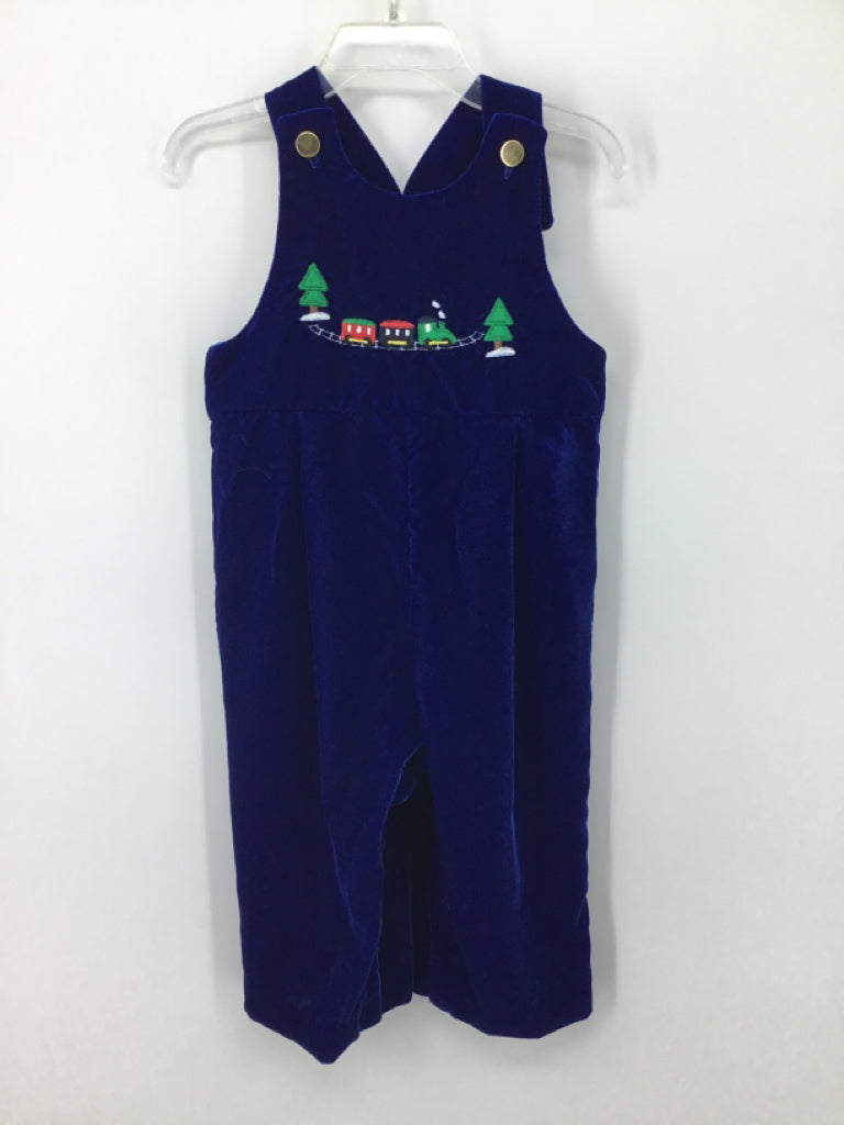 Florence Eiseman Child Size 18 Months Blue Train Outfit - boys