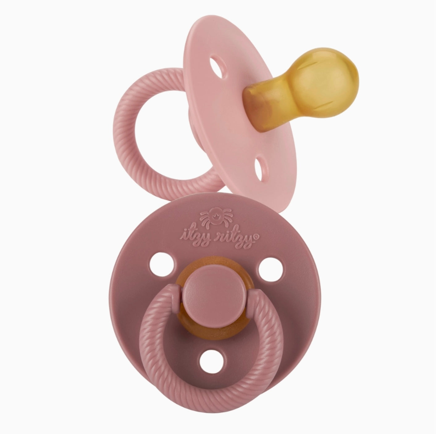 Itzy Ritzy - Itzy Soother Natural Rubber Paci Set (Bloosom & Rosewood)