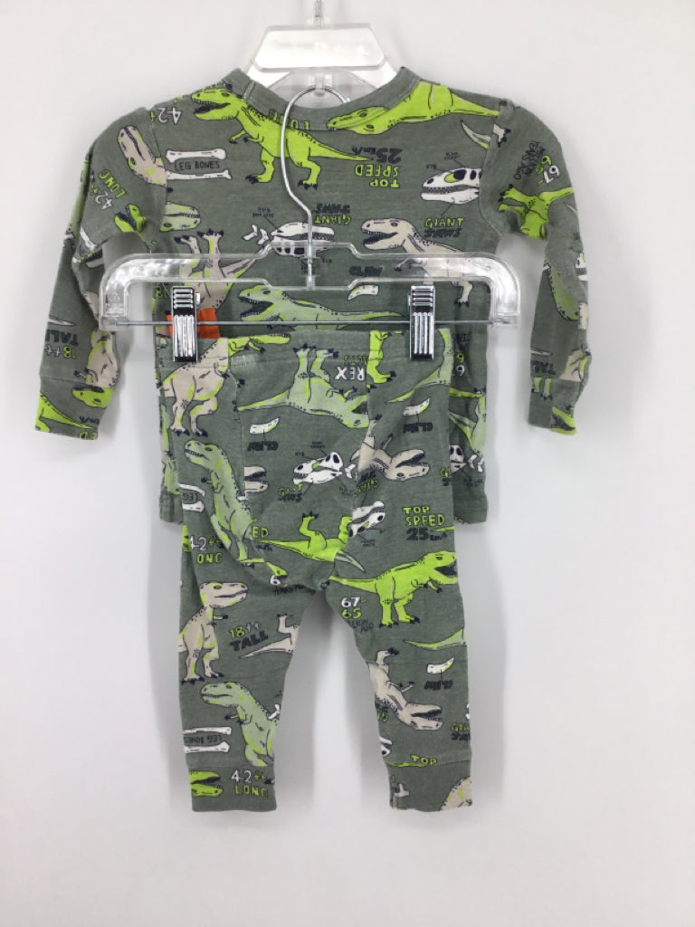 Baby Gap Child Size 6-12 Months Green Dinosaur Pajamas - boys
