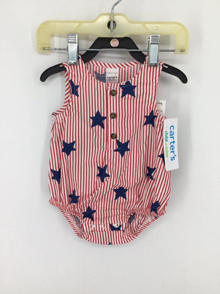 Child of Mine Child Size 0-3 Months Red Stars & Stripes Outfit