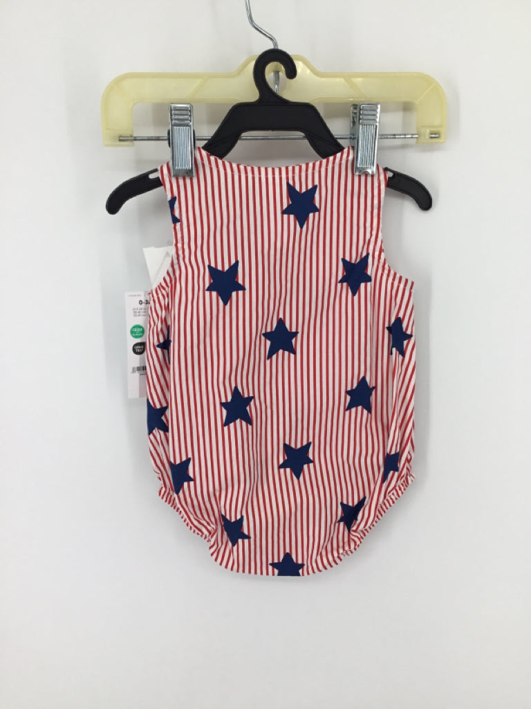 Child of Mine Child Size 0-3 Months Red Stars & Stripes Outfit