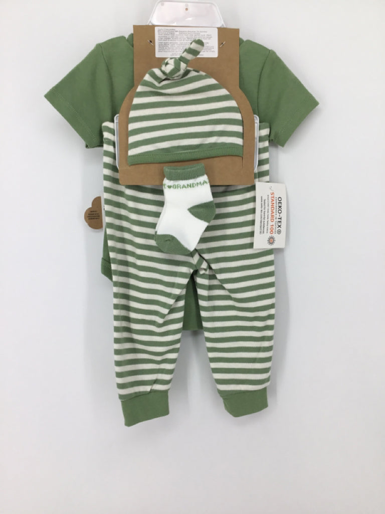 Baby Essentials Child Size 9 Months Green screen printed Outfit - boys
