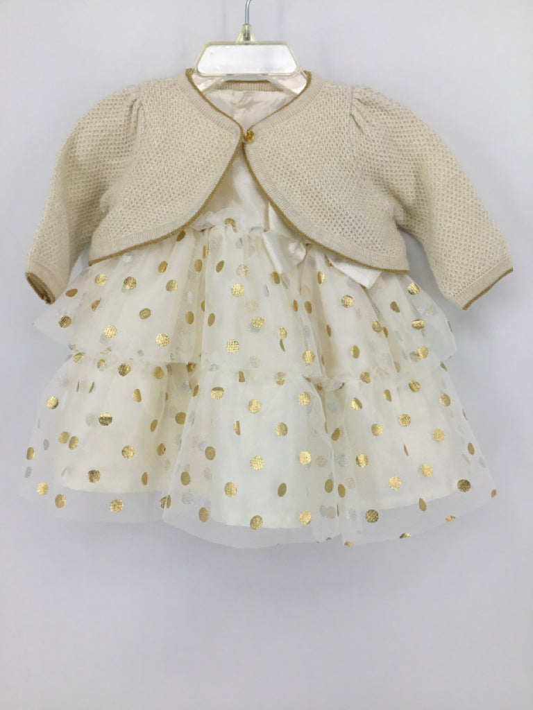 Just One You Made by Carters Child Size 3 Months Gold Dress - girls
