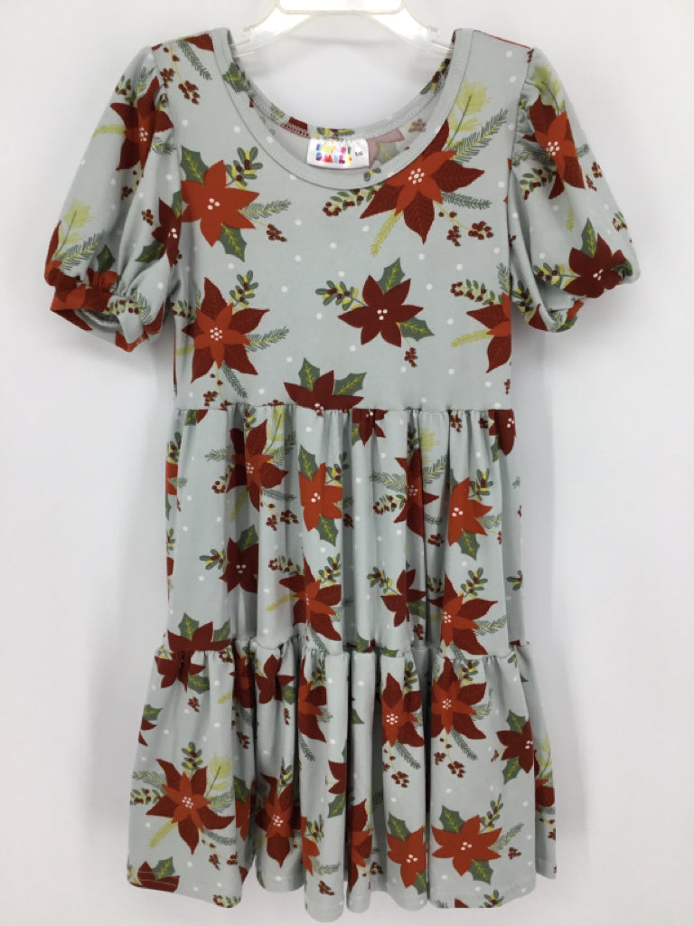 Dot Dot Smile Child Size 5 Blue Christmas Dress