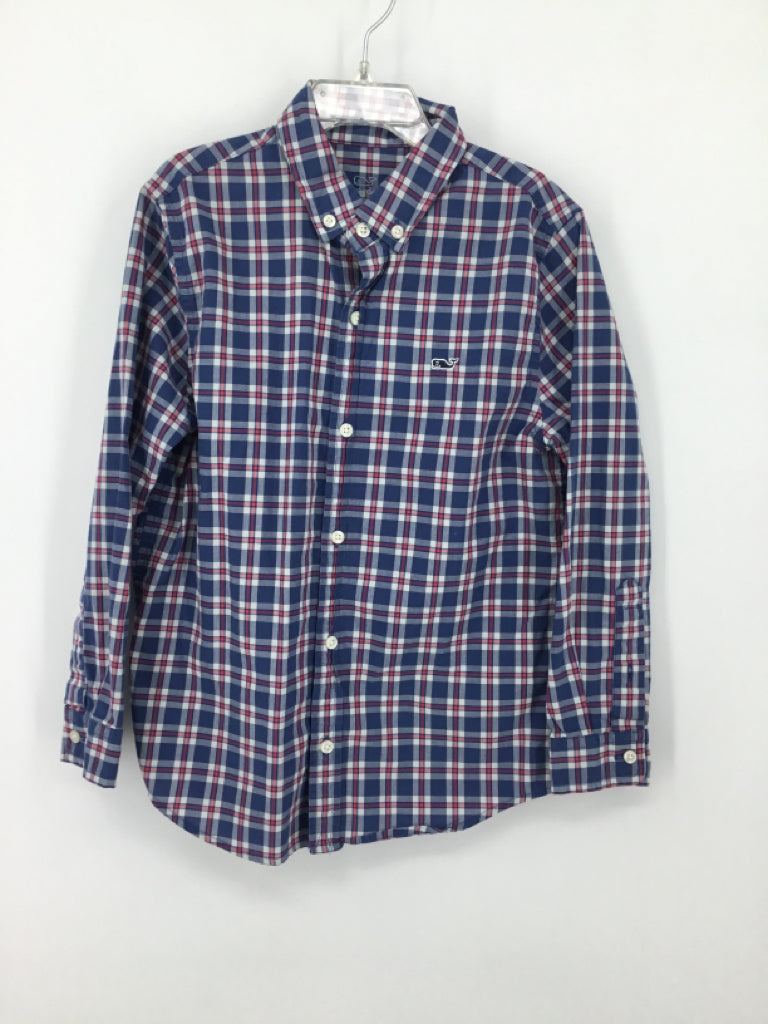 vineyard vines Child Size 7 Blue Plaid Shirt - boys