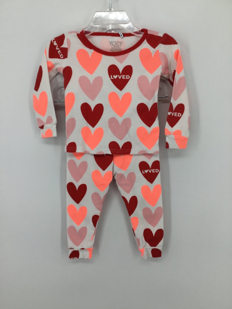 Childrens Place Child Size 18-24 Months Red Valentine's Day Pajamas