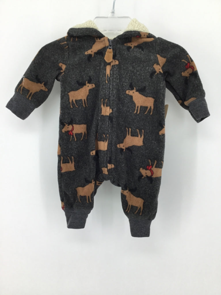 Just One You Made by Carters Child Size Newborn Gray Print Outfit - boys