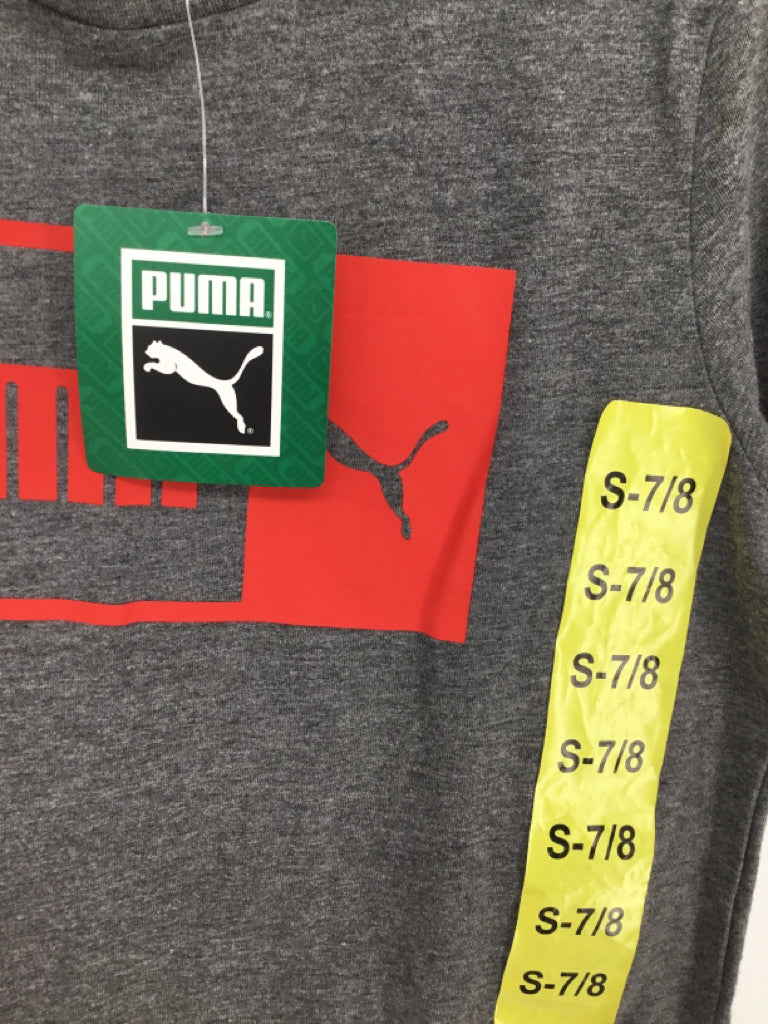 Puma Child Size 7 Gray screen printed T-shirt - boys