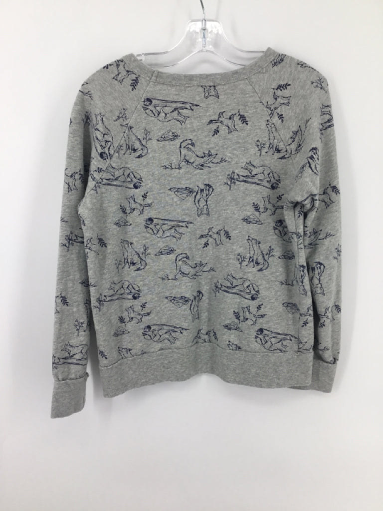 peek Child Size 10 Gray Print Sweatshirt - boys