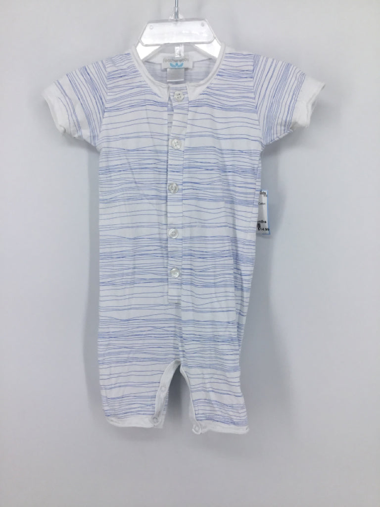 Feather Baby Child Size 0-3 Months White Print Outfit - boys