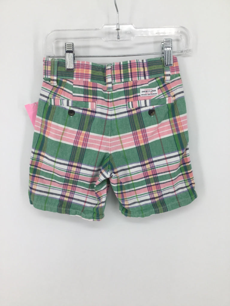Janie and Jack Child Size 4 Green Plaid Shorts - boys