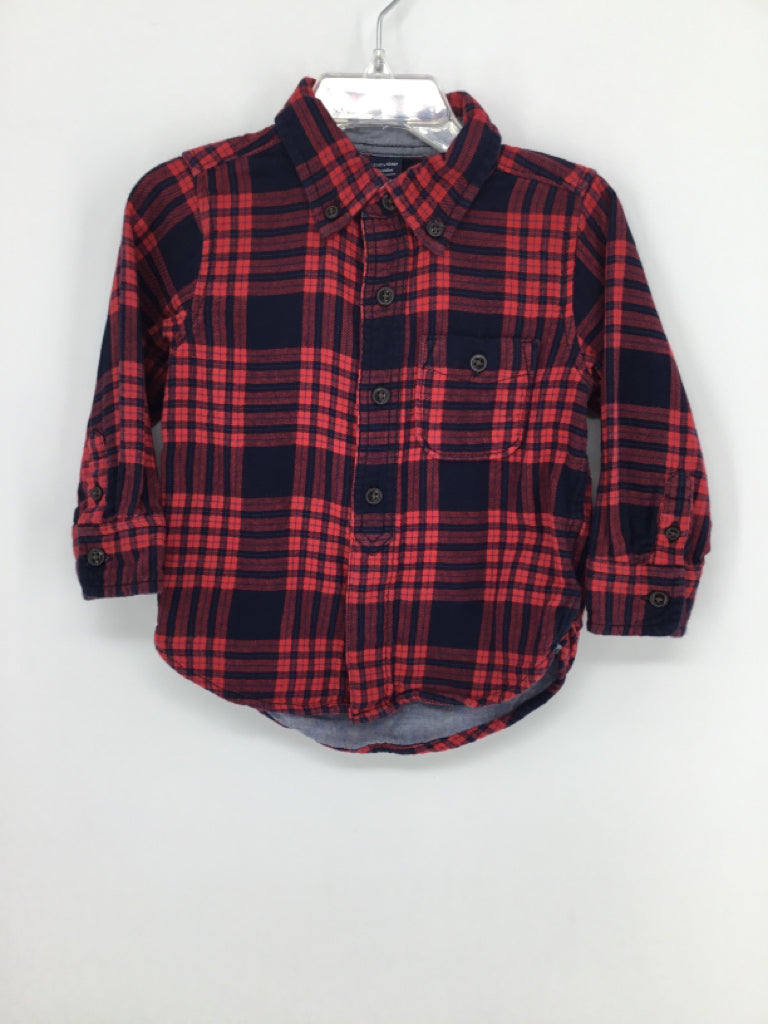 Baby Gap Child Size 12-18 Months Red Plaid Shirt - boys