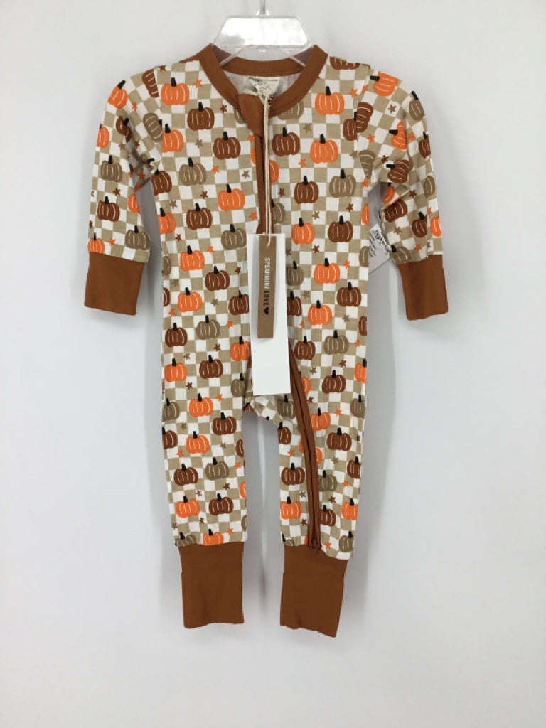 Spearmint Love Child Size 3-6 Months Brown Halloween Pajamas