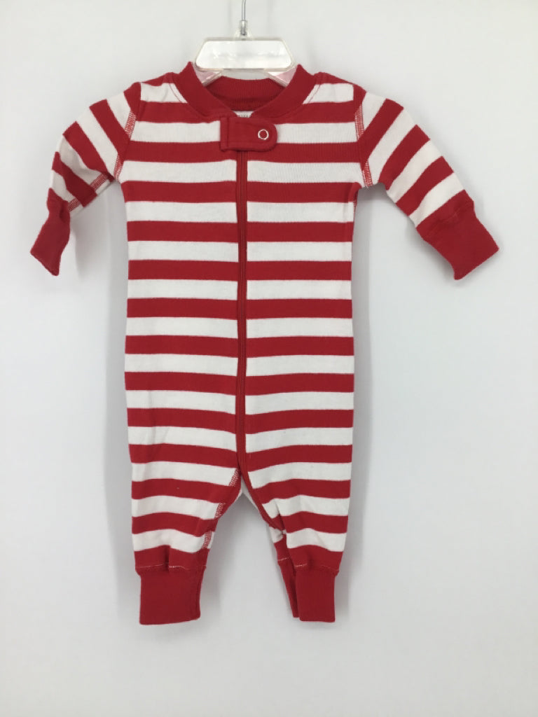 Hanna Andersson Child Size 0-3 Months Red Stripe Pajamas - boys