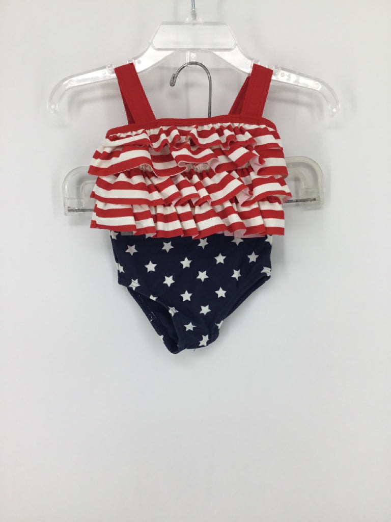 Just One You Made by Carters Child Size 6 Months Red Stars & Stripes Swimsuit