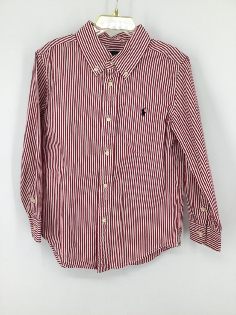 Ralph Lauren Child Size 6 Red Stripe Shirt - boys