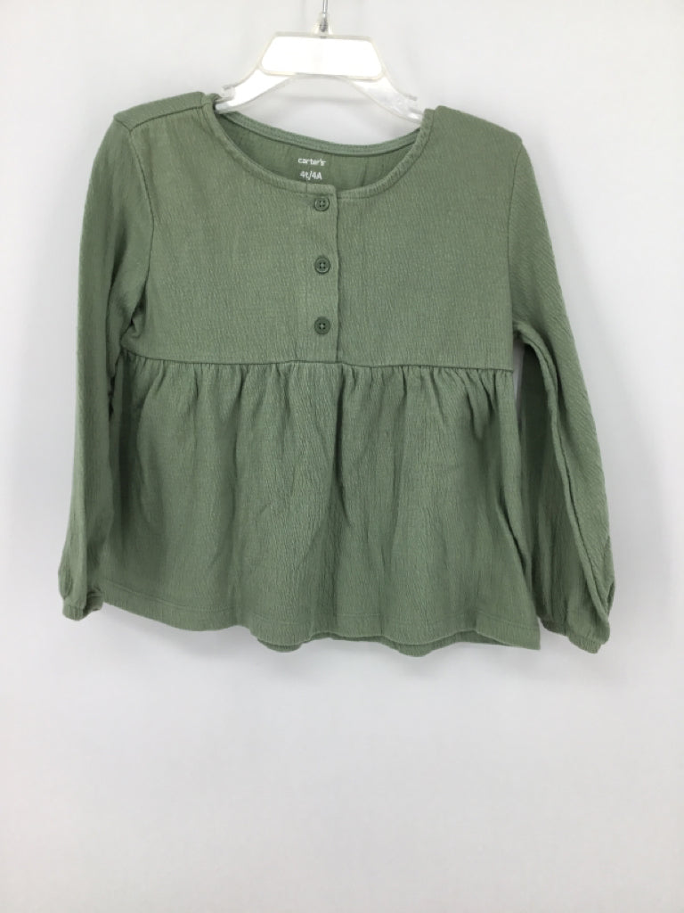 Carter's Child Size 4 Green Shirt - girls