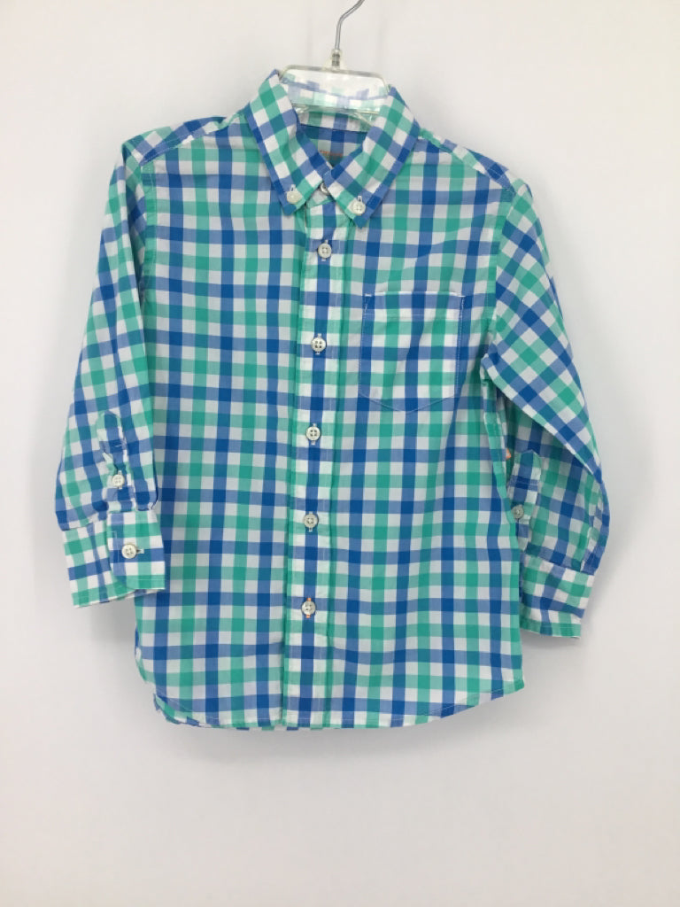 Crewcuts Child Size 3 Blue Gingham Shirt - boys