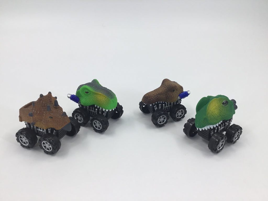 Pull Back & Go Dino Trucks - 4 pcs