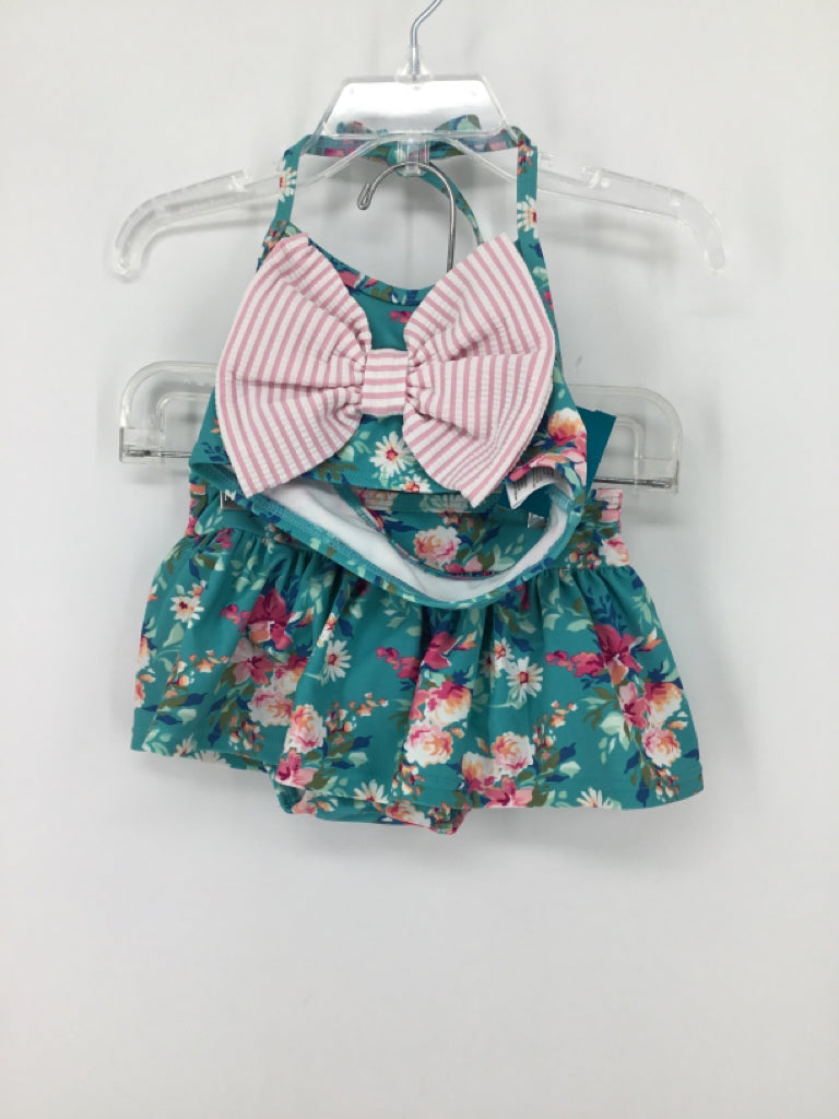 Ruffle Butts Child Size 2 Blue Swimwear - girls